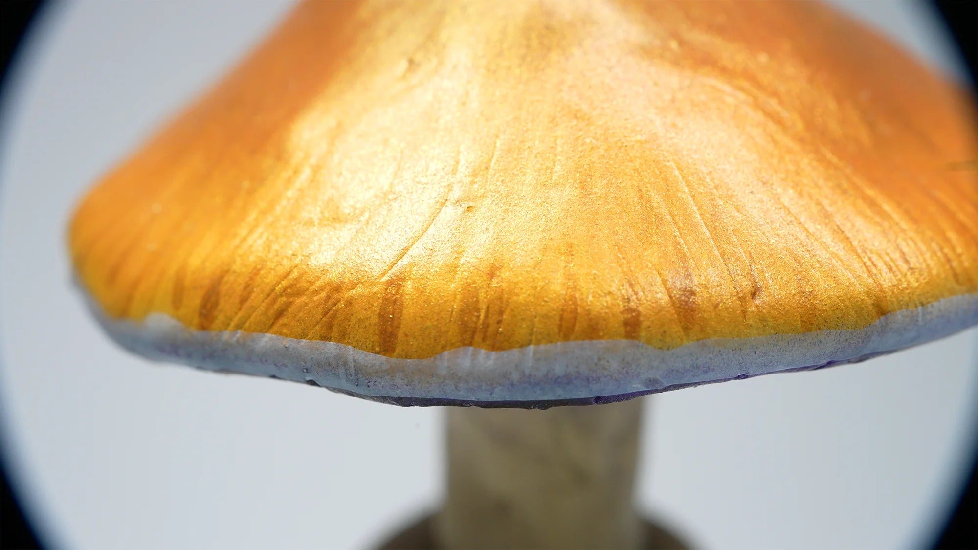 SPY26S6 • Handmade Magic Mushroom Decor on Thrifted Hexagon Glass Base (1 of 2)