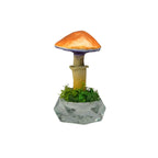 SPY26S6 • Handmade Magic Mushroom Decor on Thrifted Hexagon Glass Base (1 of 2)