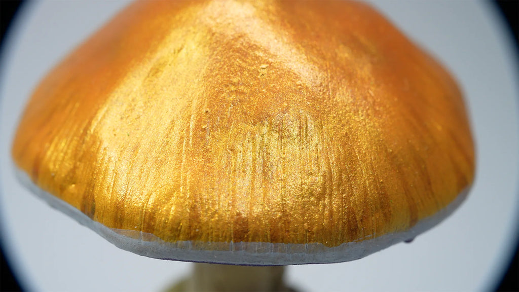 SPY26S3 • Handmade Magic Mushroom Decor on Thrifted Glass Oval Base (1 of 2)
