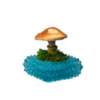 SPY26M3 • Handmade Magic Mushroom Decor Art on Thrifted Glass Base (1 of 2)