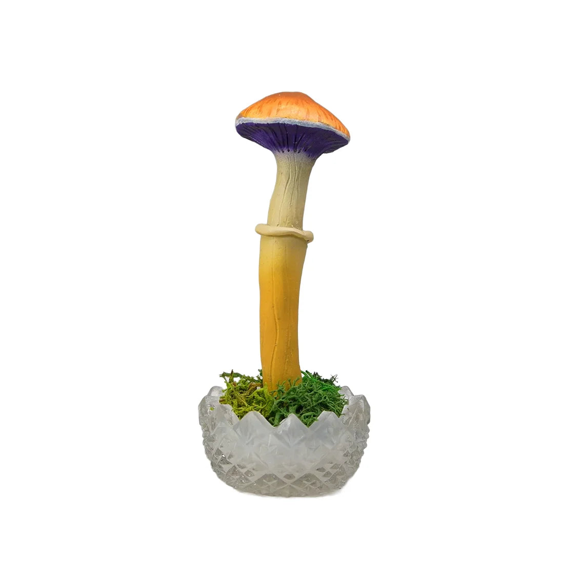 SPY26S10 • Handmade Magic Mushroom Decor Art on Thrifted Glass Base