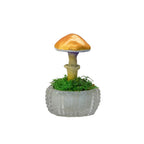 SPY26S3 • Handmade Magic Mushroom Decor on Thrifted Glass Oval Base (1 of 2)