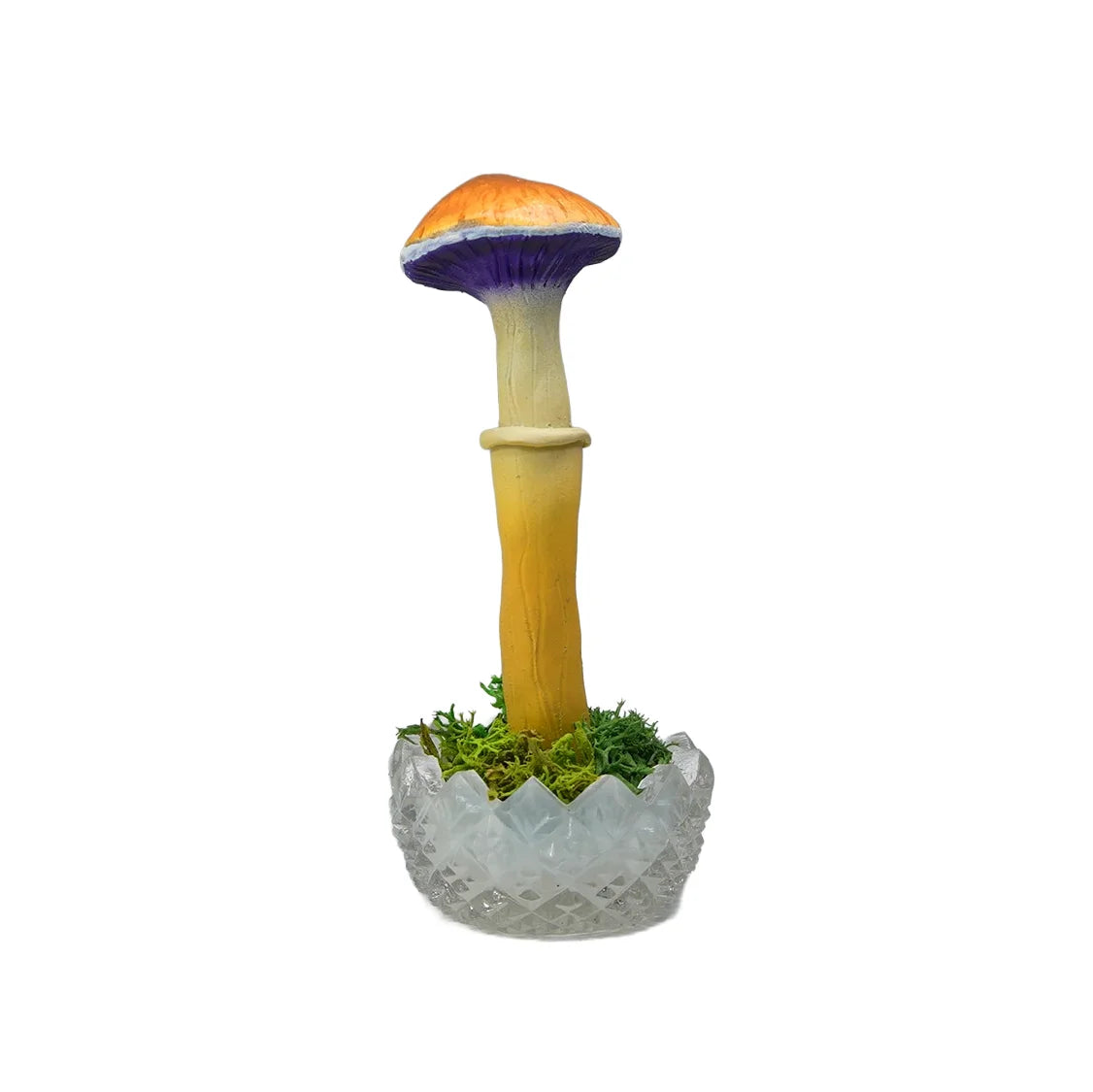 SPY26S10 • Handmade Magic Mushroom Decor Art on Thrifted Glass Base