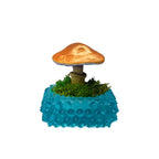 SPY26M3 • Handmade Magic Mushroom Decor Art on Thrifted Glass Base (1 of 2)