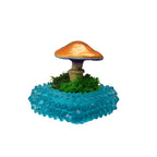 SPY26M3 • Handmade Magic Mushroom Decor Art on Thrifted Glass Base (1 of 2)