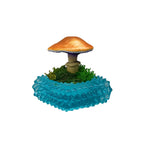 SPY26M3 • Handmade Magic Mushroom Decor Art on Thrifted Glass Base (1 of 2)