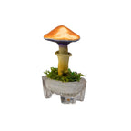 SPY26S8 • Handmade Magic Mushroom Decor Art on Thrifted Glass Base