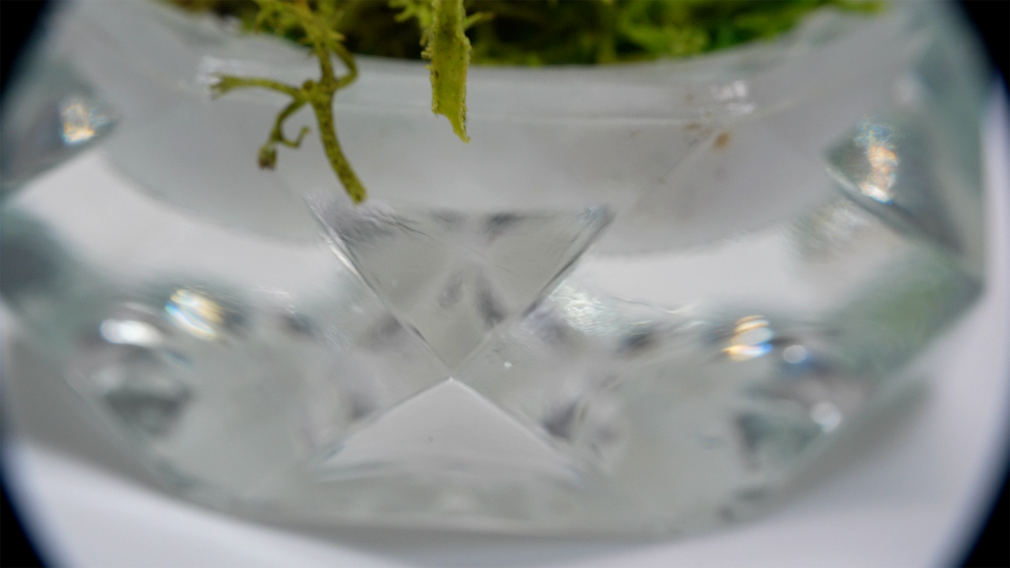 SPY26S7 • Handmade Magic Mushroom Decor on Thrifted Hexagon Glass Base (2 of 2)