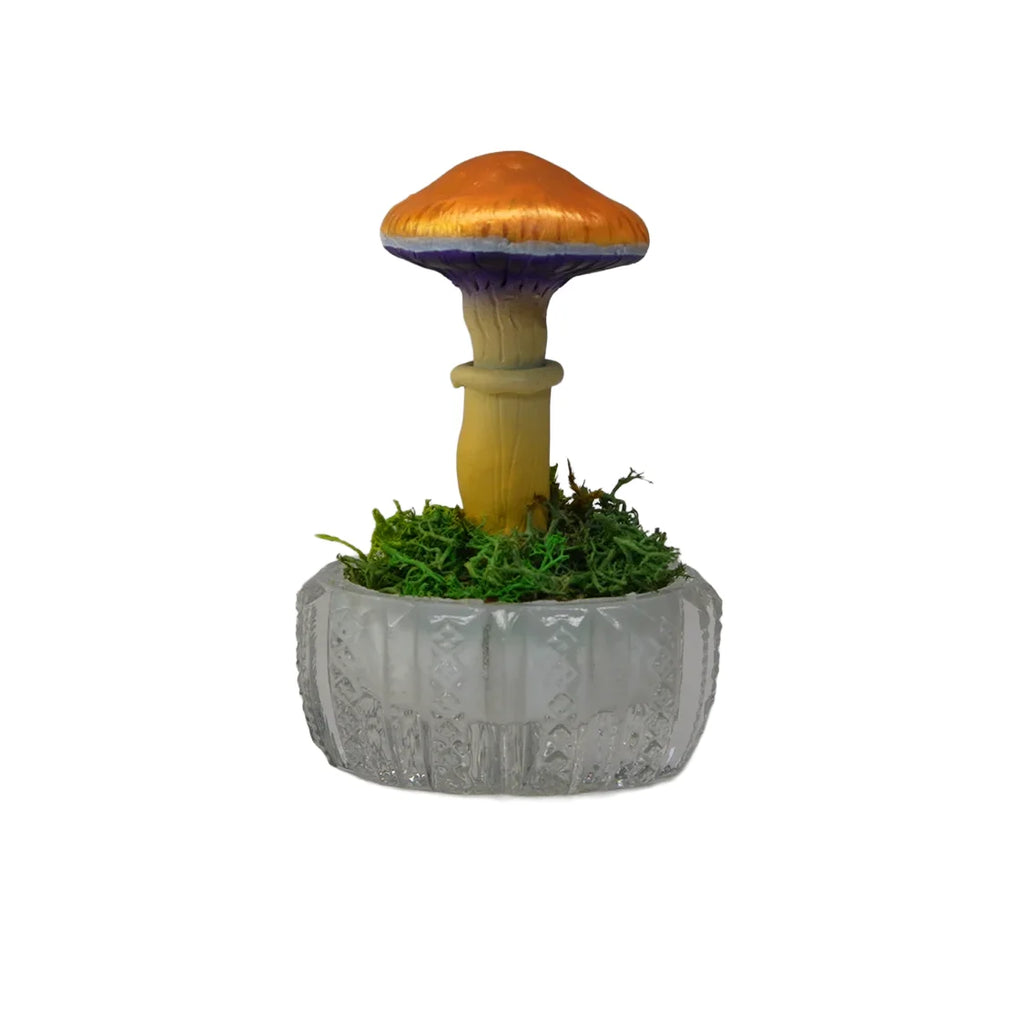 SPY26S4 • Handmade Magic Mushroom Decor on Thrifted Glass Oval Base (2 of 2)