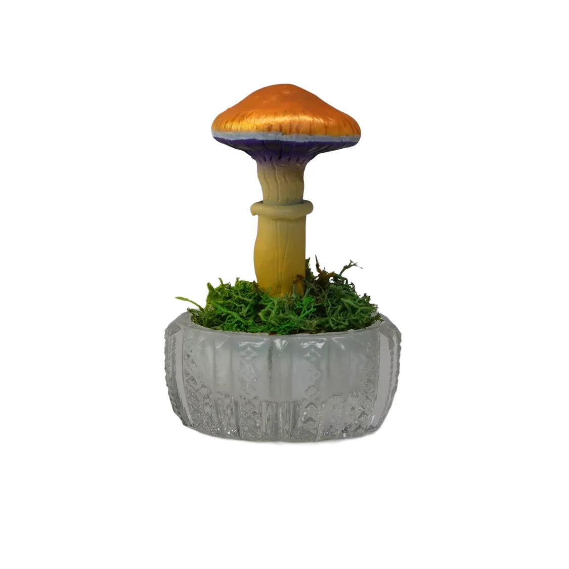 SPY26S4 • Handmade Magic Mushroom Decor on Thrifted Glass Oval Base (2 of 2)