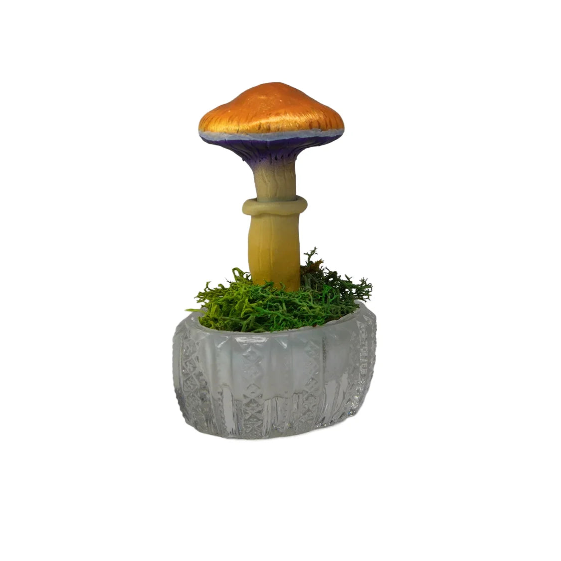 SPY26S4 • Handmade Magic Mushroom Decor on Thrifted Glass Oval Base (2 of 2)