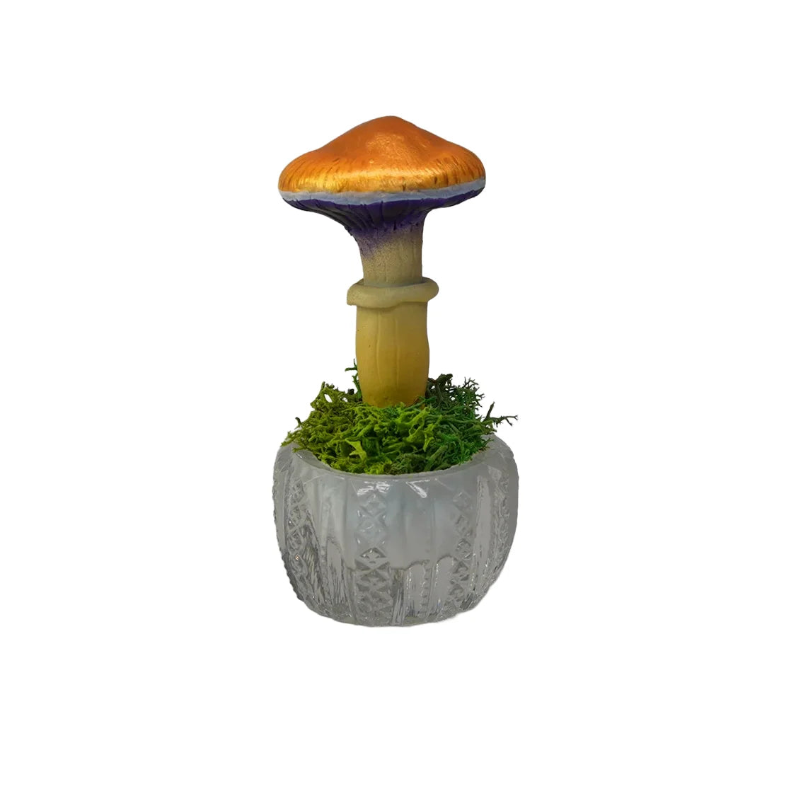 SPY26S4 • Handmade Magic Mushroom Decor on Thrifted Glass Oval Base (2 of 2)