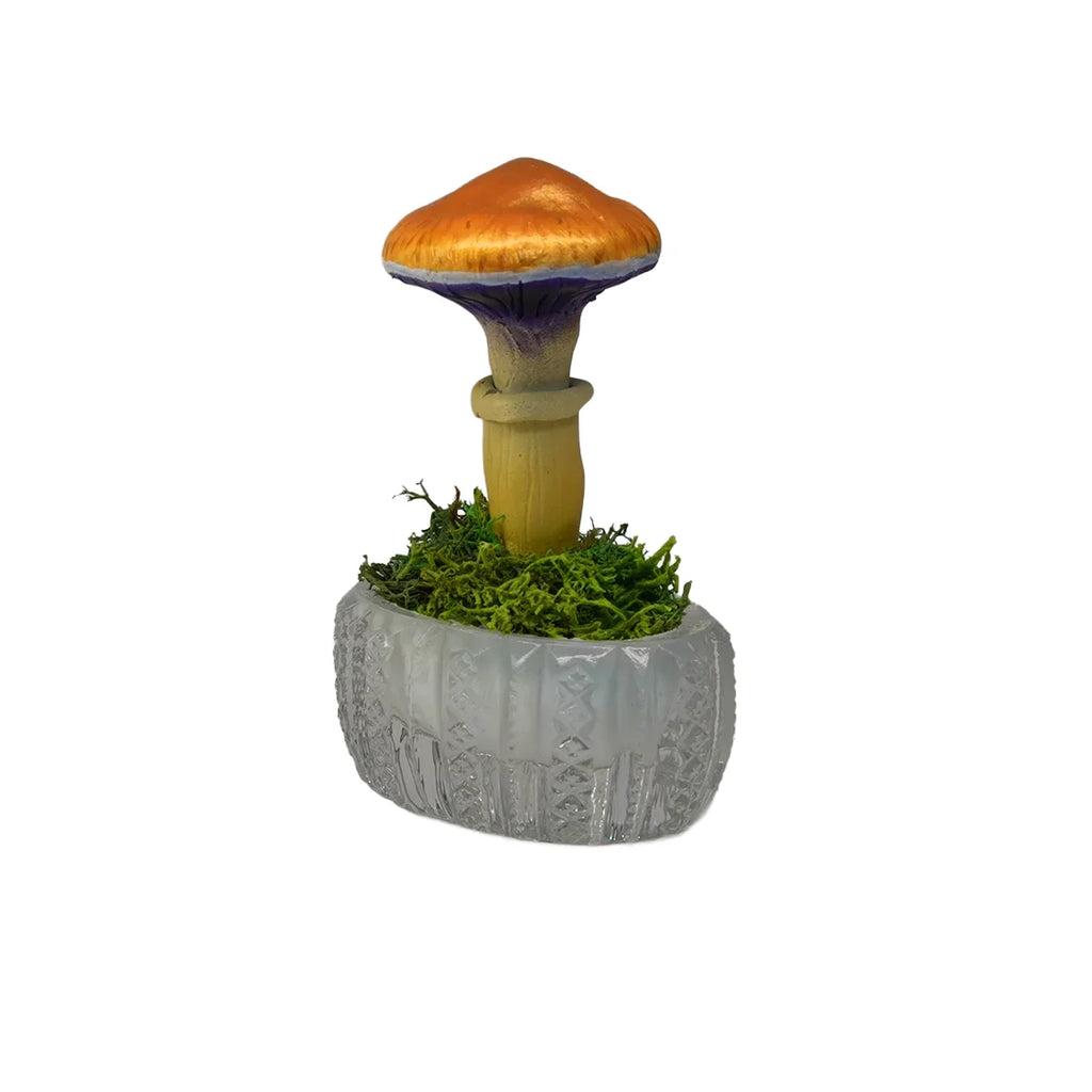 SPY26S4 • Handmade Magic Mushroom Decor on Thrifted Glass Oval Base (2 of 2)