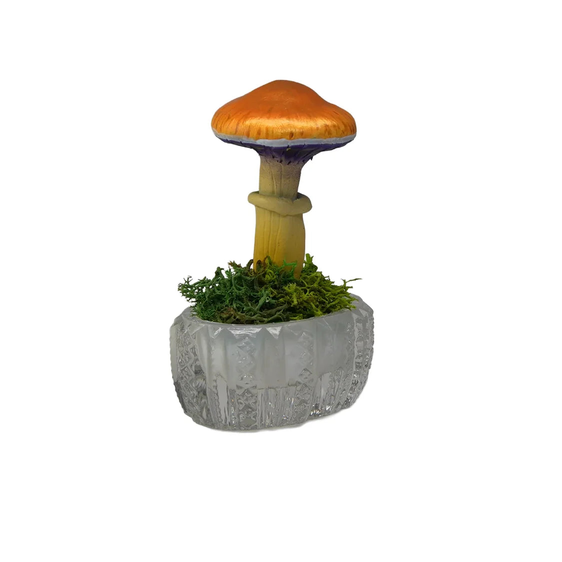 SPY26S4 • Handmade Magic Mushroom Decor on Thrifted Glass Oval Base (2 of 2)