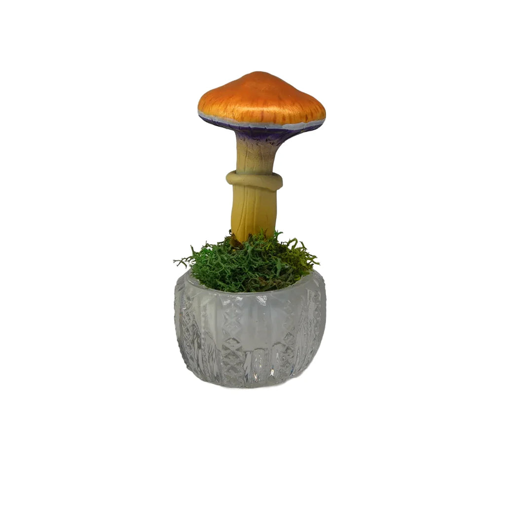 SPY26S4 • Handmade Magic Mushroom Decor on Thrifted Glass Oval Base (2 of 2)