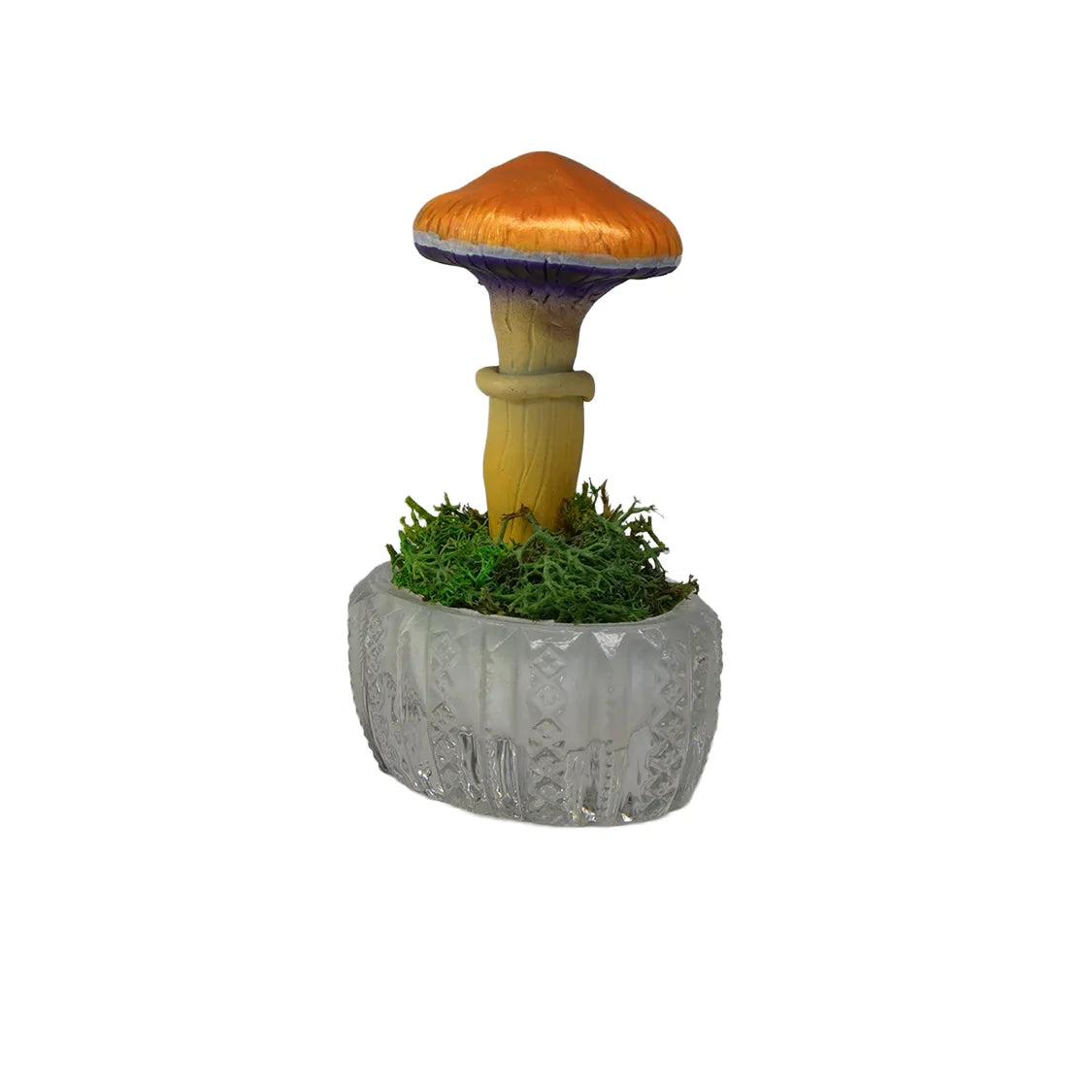 SPY26S4 • Handmade Magic Mushroom Decor on Thrifted Glass Oval Base (2 of 2)
