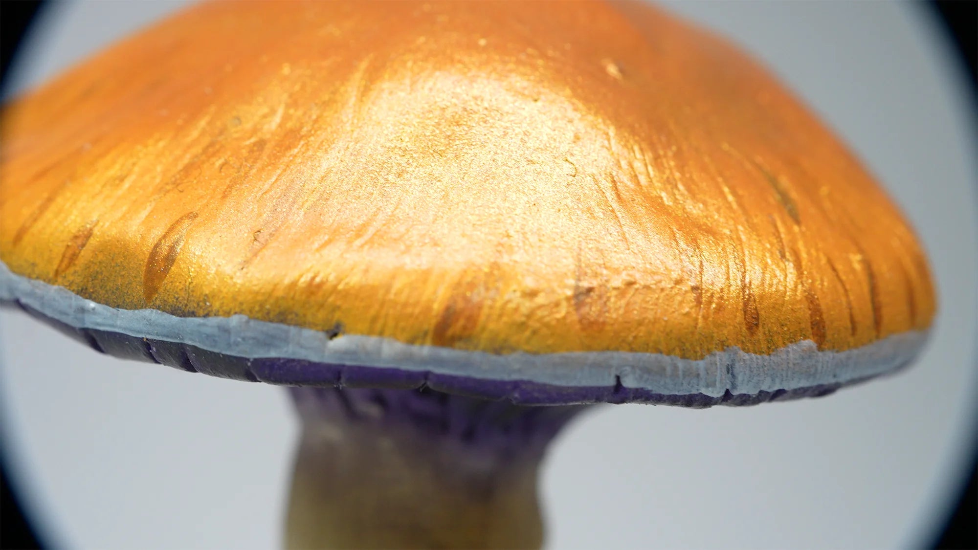 SPY26S1 • Handmade Magic Mushroom Decor on Flared Square Thrifted Glass Base (1 of 2)