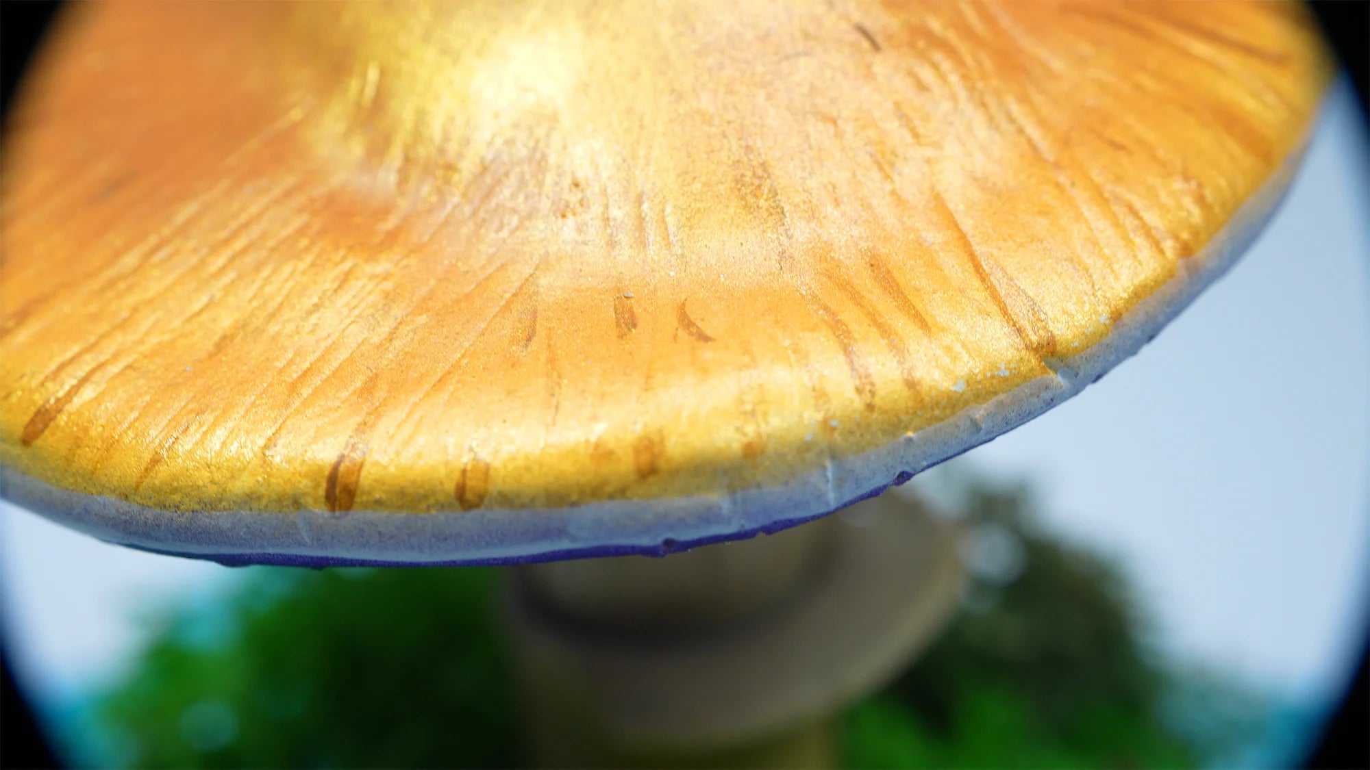 SPY26M4 • Handmade Magic Mushroom Decor on Thrifted Blue Glass Base (2 of 2)