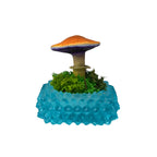 SPY26M4 • Handmade Magic Mushroom Decor on Thrifted Blue Glass Base (2 of 2)