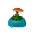 SPY26M4 • Handmade Magic Mushroom Decor on Thrifted Blue Glass Base (2 of 2)