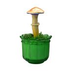 SPY26M2 • Handmade Magic Mushroom Decor on Thrifted Glass Base