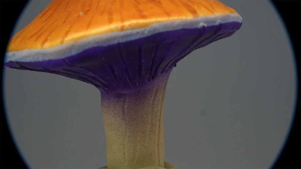 SPY26S2 • Handmade Magic Mushroom Decor on Flared Square Thrifted Glass Base (2 of 2)