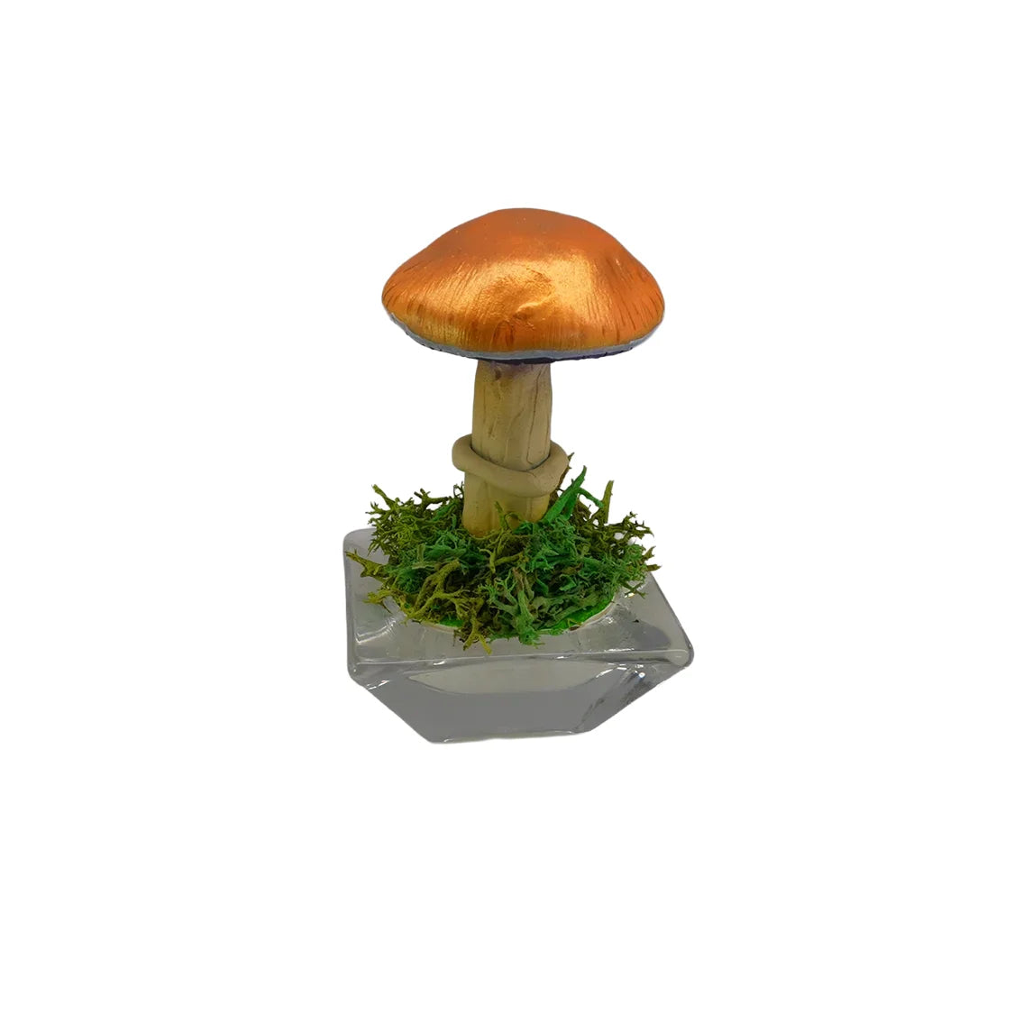SPY26S2 • Handmade Magic Mushroom Decor on Flared Square Thrifted Glass Base (2 of 2)