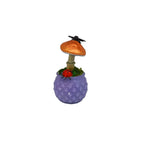 SPY26M6E • Handmade Magic Mushroom Decor on Thrifted Purple Glass Base with Bee and Ladybug Embellishments