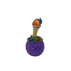 SPY26M6E • Handmade Magic Mushroom Decor on Thrifted Purple Glass Base with Bee and Ladybug Embellishments