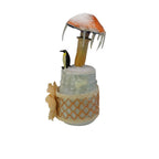 SPY26M8E • Snowy Icy Cap Mini-Mason Jar with Textile Embroidery
