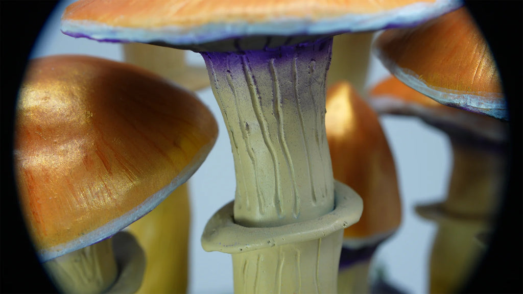 SPY2026L1 • Magic Mushroom Constellation Raised Goblet Decor with Raw Flourite • Handmade