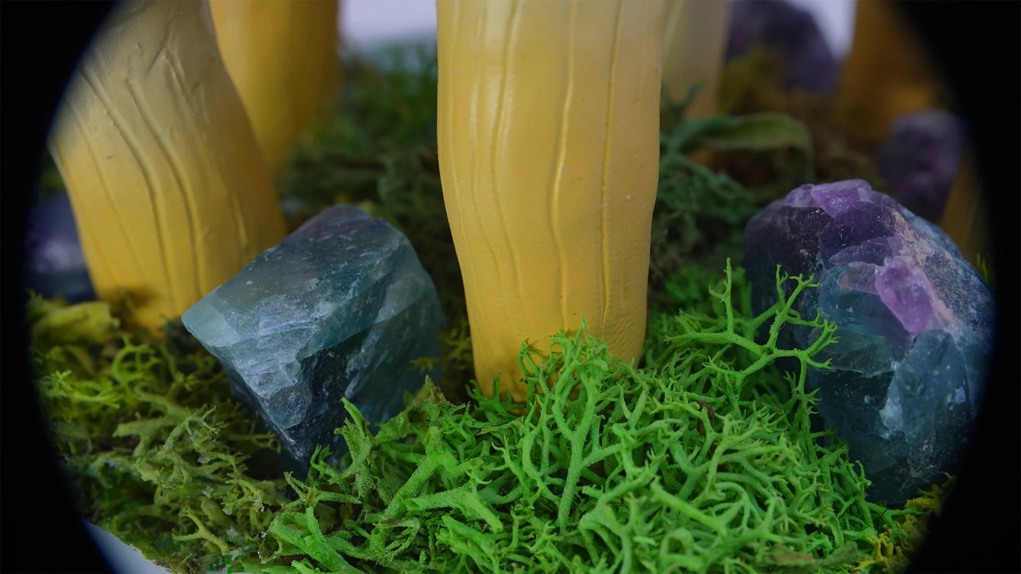 SPY2026L1 • Magic Mushroom Constellation Raised Goblet Decor with Raw Flourite • Handmade