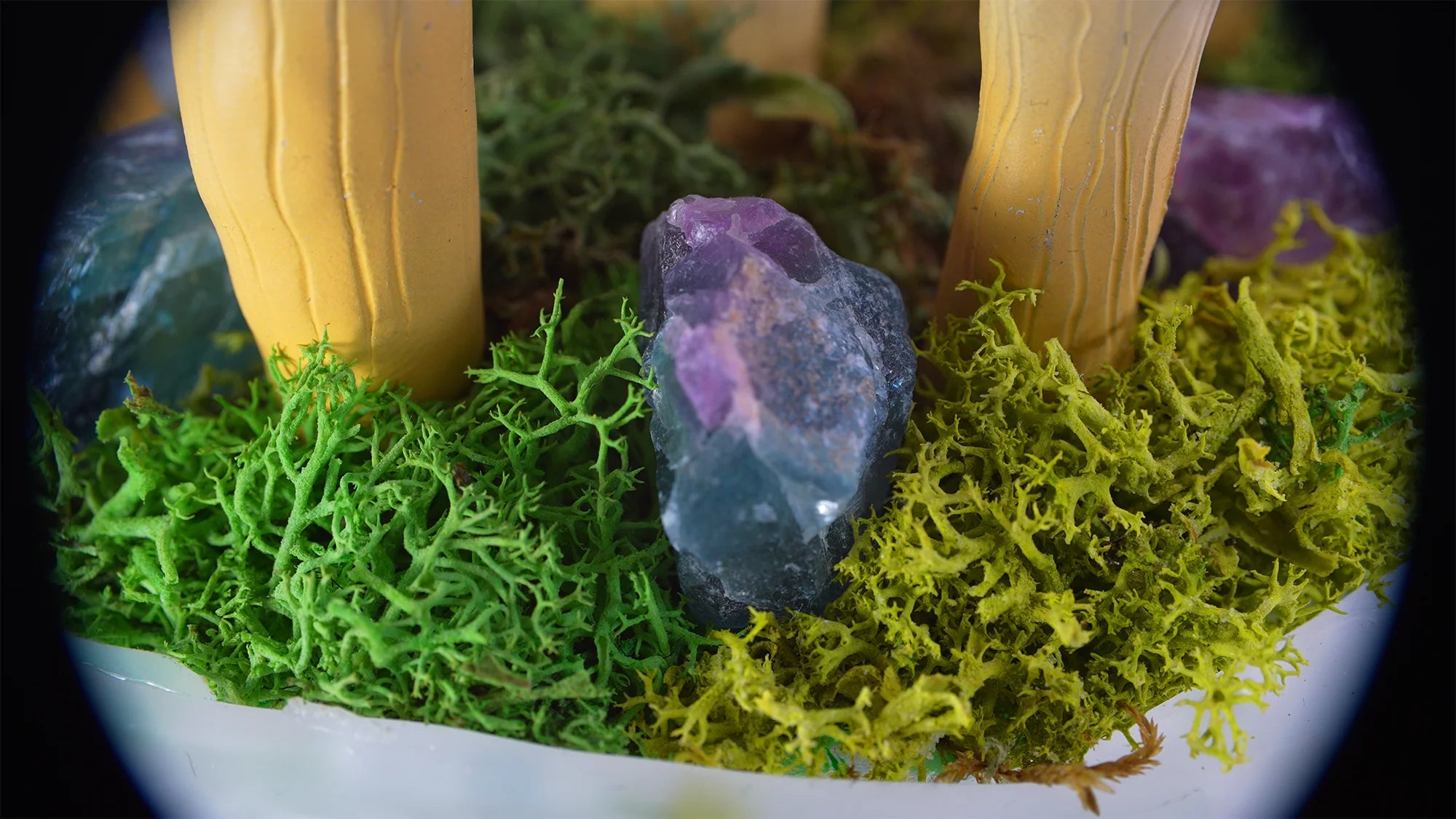 SPY2026L1 • Magic Mushroom Constellation Raised Goblet Decor with Raw Flourite • Handmade