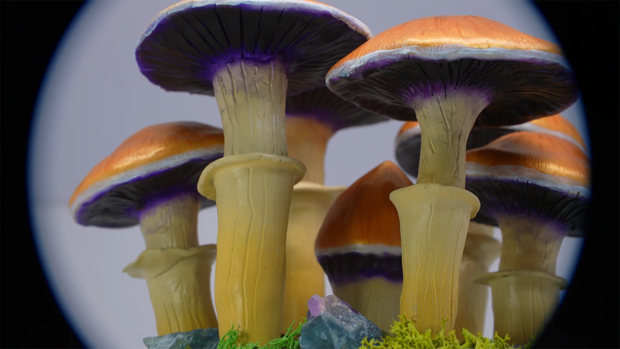 SPY2026L1 • Magic Mushroom Constellation Raised Goblet Decor with Raw Flourite • Handmade