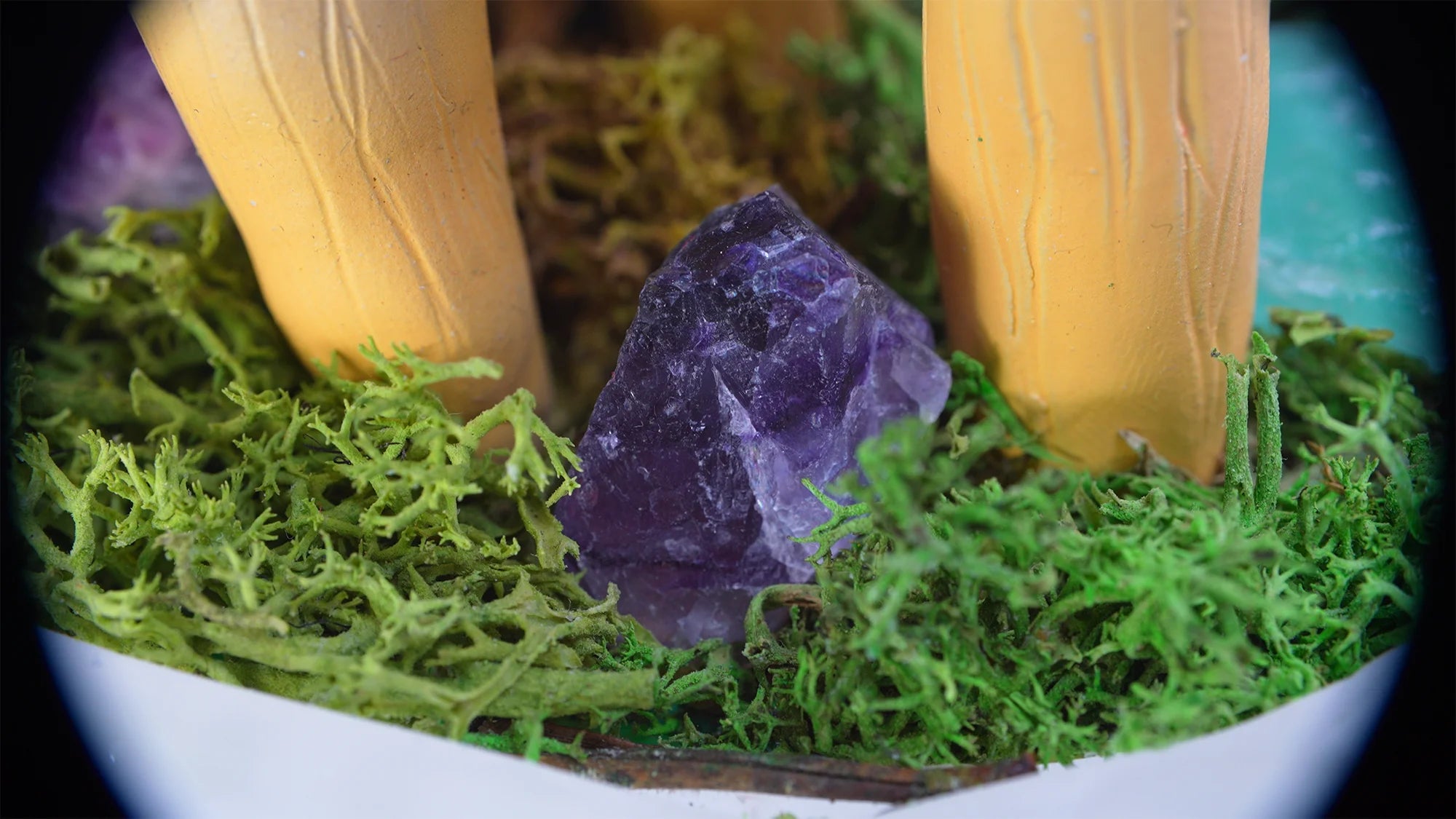 SPY2026L1 • Magic Mushroom Constellation Raised Goblet Decor with Raw Flourite • Handmade