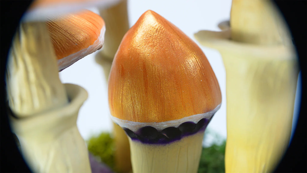 SPY2026L1 • Magic Mushroom Constellation Raised Goblet Decor with Raw Flourite • Handmade